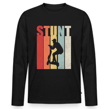 Stunt scooter scooter scooter rider gift - Men's Premium Organic Long Sleeve Shirt - black - Front - Nico (187cm)