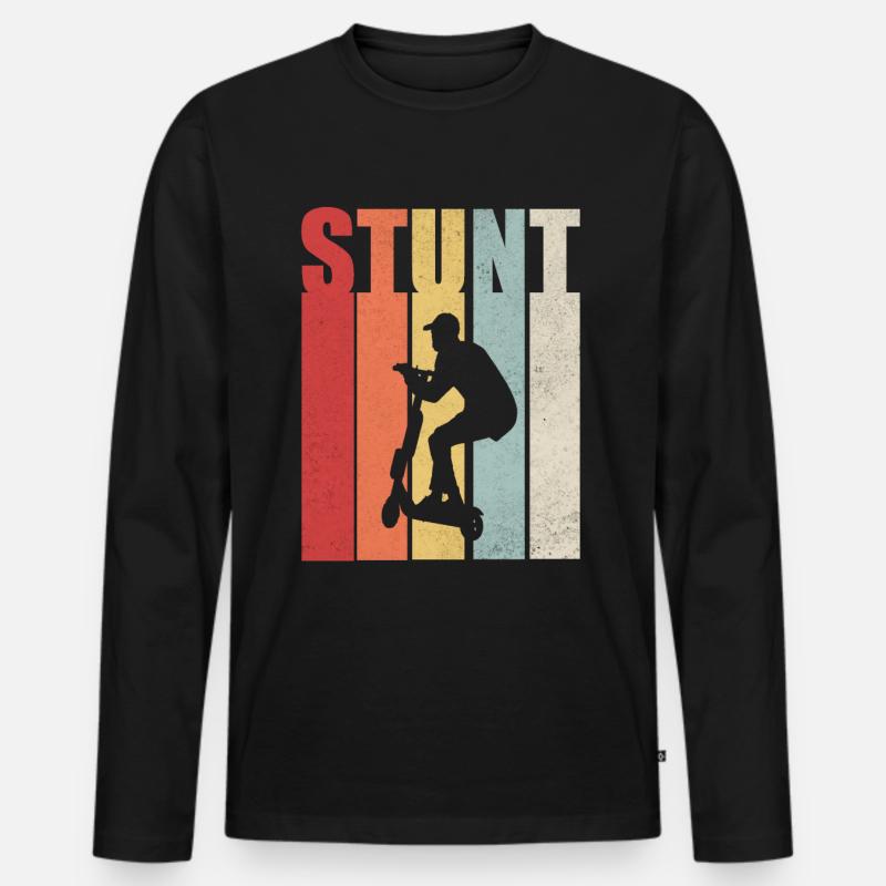 Stunt Scooter Roller Rollerfahrer Geschenk - Männer Premium Bio Langarmshirt - Schwarz