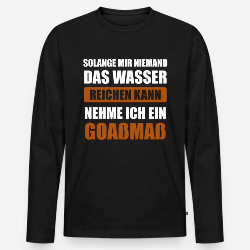 Goaßmaß Bier Bayern Geschenk - Männer Premium Bio Langarmshirt - Schwarz