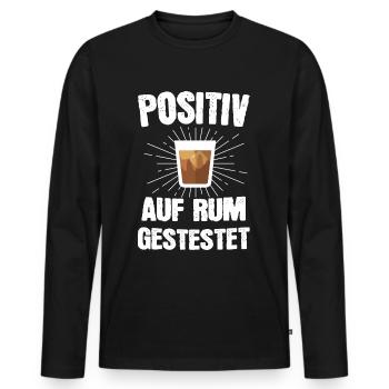 Rum Alkohol Trinken Schnaps Geschenk - Männer Premium Bio Langarmshirt - Schwarz - Vorne - Nico (187cm)