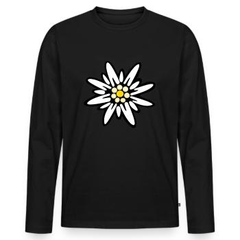Edelweiß Bayern Design Geschenk - Männer Premium Bio Langarmshirt - Schwarz - Vorne - Nico (187cm)