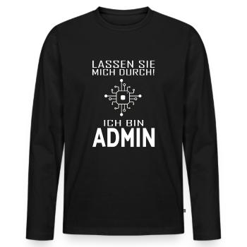 Admin Lassen Sie mich durch ich bin Admin Computer - Männer Premium Bio Langarmshirt - Schwarz - Vorne - Nico (187cm)