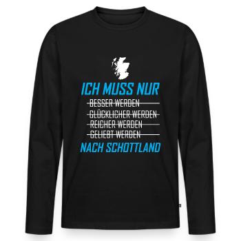 Schottland Schottisch Schotten Geschenk - Männer Premium Bio Langarmshirt - Schwarz - Vorne - Nico (187cm)
