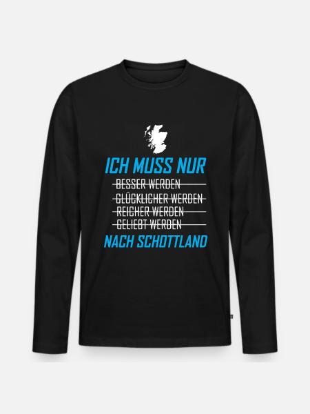 Schottland Schottisch Schotten Geschenk - Männer Premium Bio Langarmshirt - Schwarz