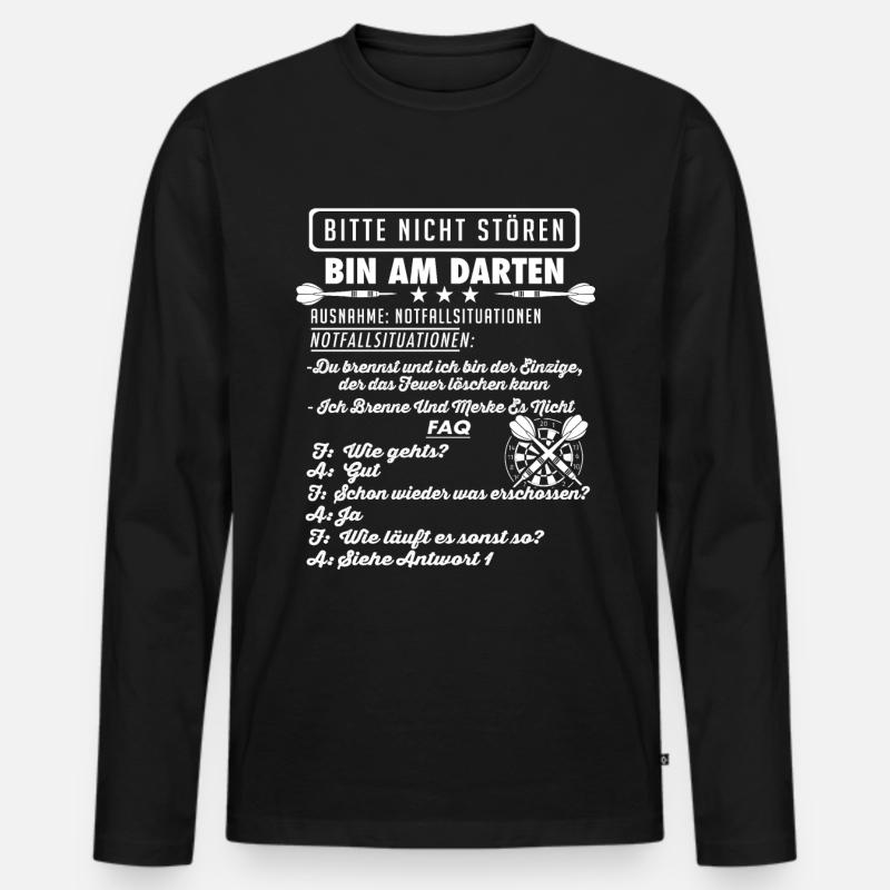 Dart Darts Darten Geschenk - Männer Premium Bio Langarmshirt - Schwarz