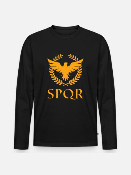 SPQR Rome Senate Gift - Men's Premium Organic Long Sleeve Shirt - black