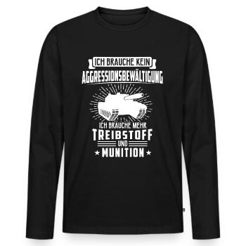 Panzer Soldat Panzerfahrer Geschenk - Männer Premium Bio Langarmshirt - Schwarz - Vorne - Nico (187cm)