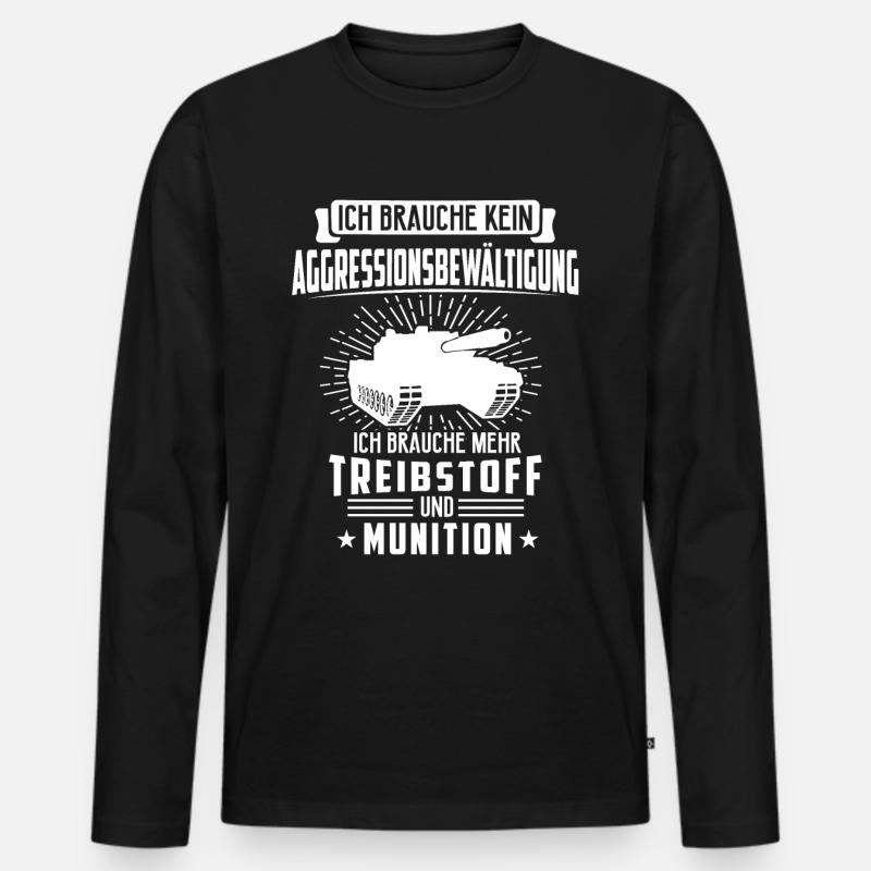 Panzer Soldat Panzerfahrer Geschenk - Männer Premium Bio Langarmshirt - Schwarz