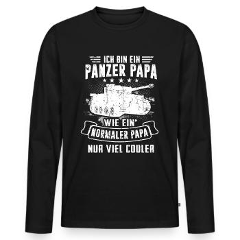 Panzer Papa Panzerfahrer Soldat Geschenk - Männer Premium Bio Langarmshirt - Schwarz - Vorne - Nico (187cm)