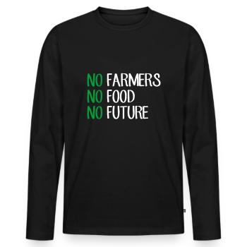 No Farmers No Food No Future Bauer Landwirt - Männer Premium Bio Langarmshirt - Schwarz - Vorne - Nico (187cm)