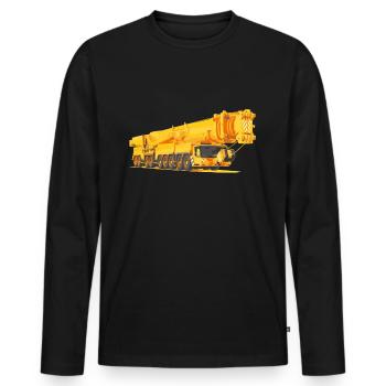 Grue opérateur grue chantier de construction cadeau de travailleur de la construction - T-shirt manches longues Premium bio Homme - noir - Devant - Nico (187cm)