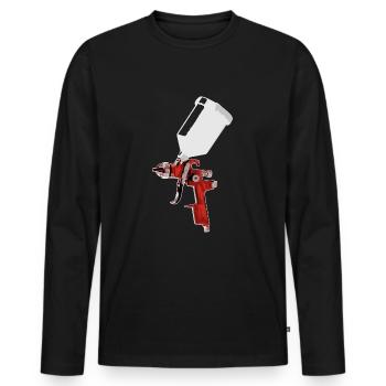 Varnisher painter design profession gift - Men's Premium Organic Long Sleeve Shirt - black - Front - Nico (187cm)