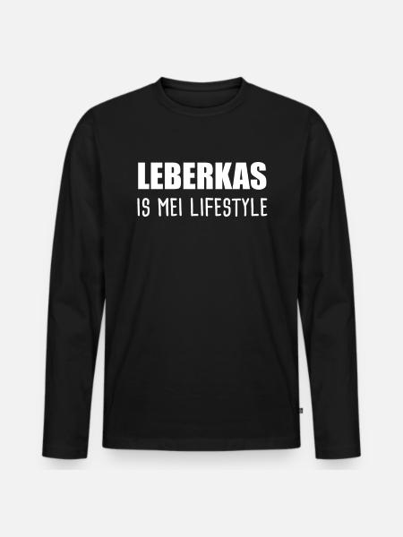 Leberkas Leberkäse Leberkäs Bayrisch Geschenk - Männer Premium Bio Langarmshirt - Schwarz