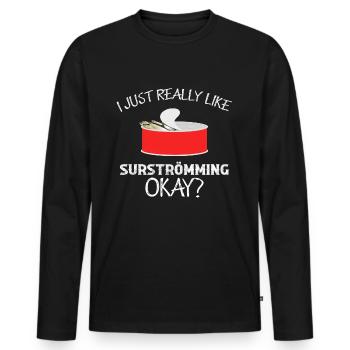 Surströmming Hering Schweden Geschenk - Männer Premium Bio Langarmshirt - Schwarz - Vorne - Nico (187cm)