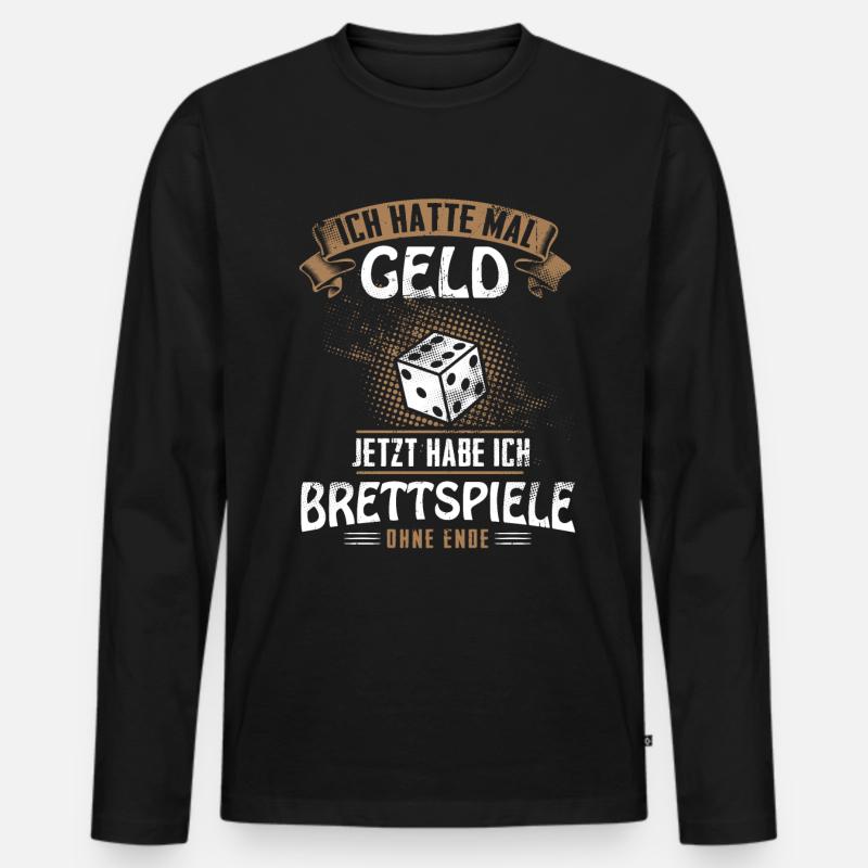 Würfel Brettspiel Brettspiele Geschenk - Männer Premium Bio Langarmshirt - Schwarz
