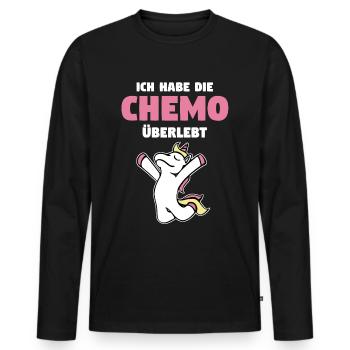 Chemo Chemotherapie Cancer Geschenk - Männer Premium Bio Langarmshirt - Schwarz - Vorne - Nico (187cm)