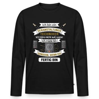 Veranstaltungstechniker Tontechniker Geschenk - Männer Premium Bio Langarmshirt - Schwarz - Vorne - Nico (187cm)