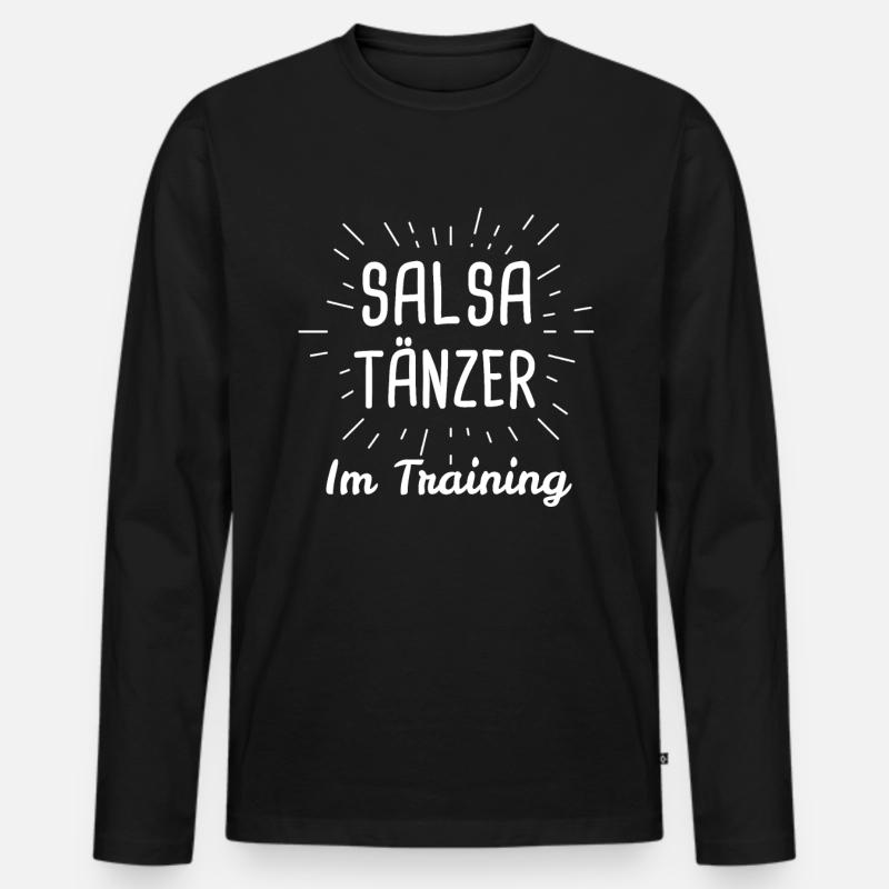 Salsa Tänzer Tanzen Geschenk - Männer Premium Bio Langarmshirt - Schwarz