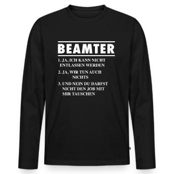 Beamter Beamte Zollbeamter Geschenk - Männer Premium Bio Langarmshirt - Schwarz - Vorne - Nico (187cm)