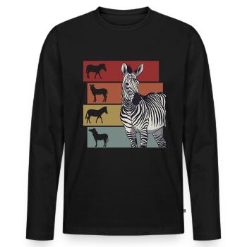 Zebra Zebra's Steppe Zebra Gift - Men's Premium Organic Long Sleeve Shirt - black - Front - Nico (187cm)