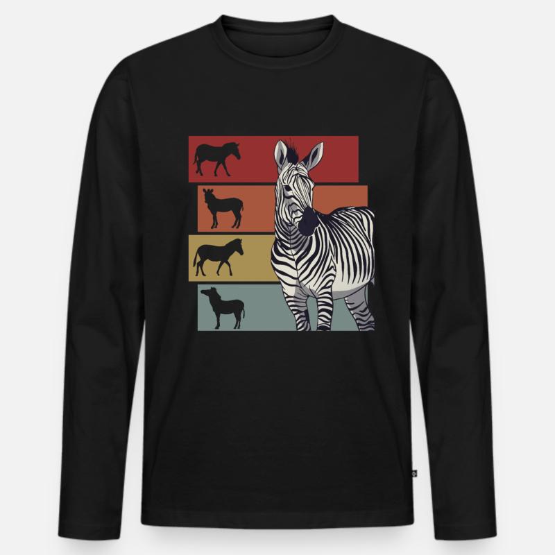 Zebra Zebras Steppenzebra Geschenk - Männer Premium Bio Langarmshirt - Schwarz