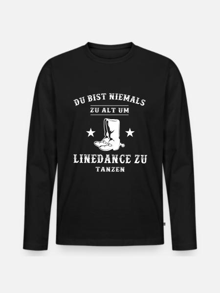 Linedance Linedancer Western Geschenk - Männer Premium Bio Langarmshirt - Schwarz