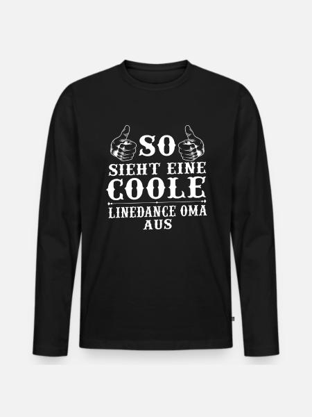 Linedance Oma Linedancerin Linedancer Geschenk - Männer Premium Bio Langarmshirt - Schwarz