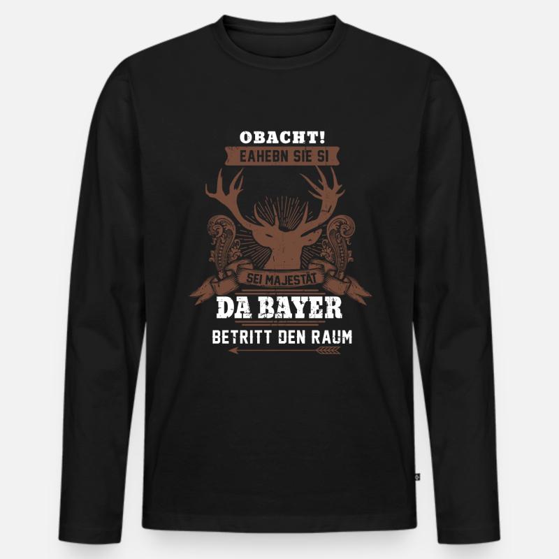 Bayerische Sprüche Bayrisch Bayern Geschenk - Männer Premium Bio Langarmshirt - Schwarz