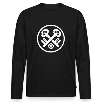 Serrurier Design Guild Gift Messieurs Artisans - T-shirt manches longues Premium bio Homme - noir - Devant - Nico (187cm)