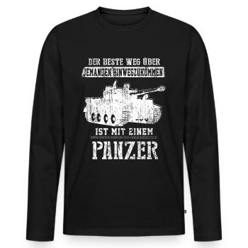 Panzer Panzerfahrer Bundeswehr Geschenk - Männer Premium Bio Langarmshirt - Schwarz - Vorne - Nico (187cm)