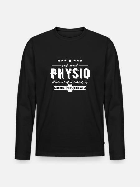 Physiotherapeut Physio Physiotherapie Geschenk - Männer Premium Bio Langarmshirt - Schwarz