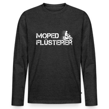 Moped Mofa Mopedfahrer Spruch Opa Geschenk - Männer Premium Bio Langarmshirt - Anthrazit meliert - Vorne - Nico (187cm)