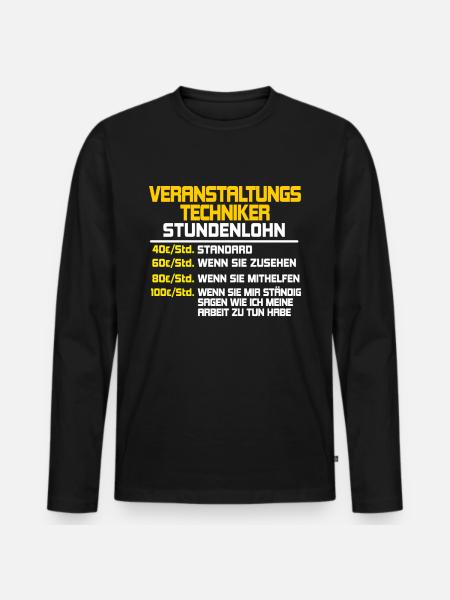 Veranstaltungstechniker Tontechniker Geschenk - Männer Premium Bio Langarmshirt - Schwarz