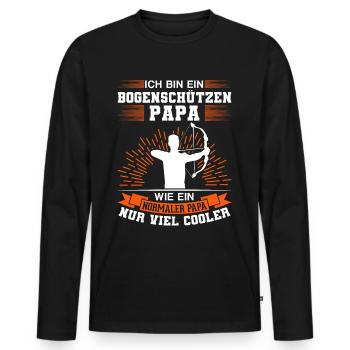 Bogenschütze Papa Bogenschießen Bogenschiessen - Männer Premium Bio Langarmshirt - Schwarz - Vorne - Nico (187cm)