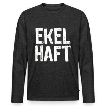 Ekelhaft Eklig Widerlich - Männer Premium Bio Langarmshirt - Anthrazit meliert - Vorne - Nico (187cm)