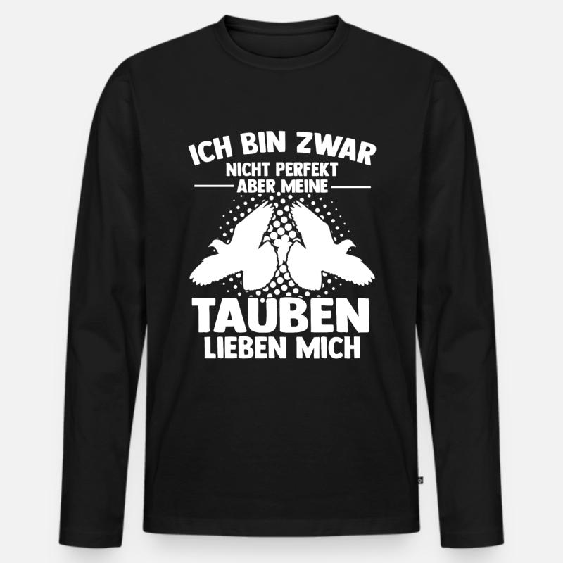 Taube Tauben Taubenzüchter Geschenk - Männer Premium Bio Langarmshirt - Schwarz