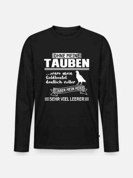 Taube Brieftaube Tauben Geschenk - Männer Premium Bio Langarmshirt - Schwarz