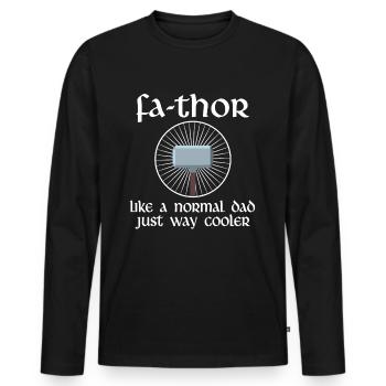 Wikinger Papa Thor Vater Geschenk - Männer Premium Bio Langarmshirt - Schwarz - Vorne - Nico (187cm)