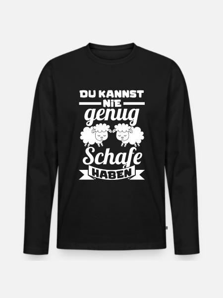 Schaf Schafe Schäfer Geschenk - Männer Premium Bio Langarmshirt - Schwarz