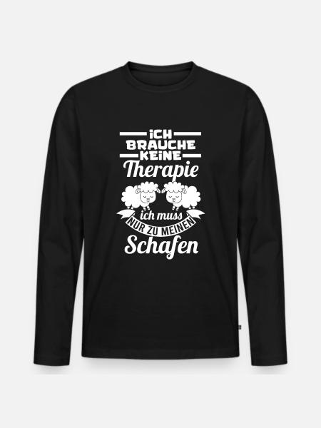 Schaf Schafe Schäfer Geschenk - Männer Premium Bio Langarmshirt - Schwarz