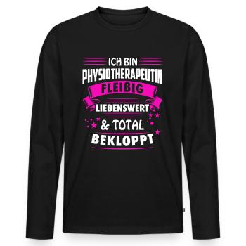 Physiotherapeutin Physiotherapie Physiotherapeut - Männer Premium Bio Langarmshirt - Schwarz - Vorne - Nico (187cm)