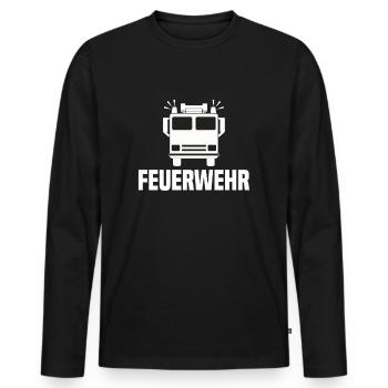 Feuerwehr Auto - Männer Premium Bio Langarmshirt - Schwarz - Vorne - Nico (187cm)
