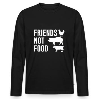 Amis pas nourriture - Végétarien végétalien - T-shirt manches longues Premium bio Homme - noir - Devant - Nico (187cm)