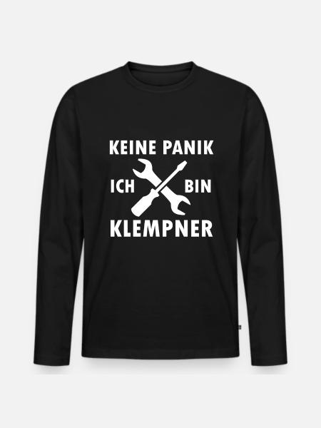Klempner Heizungsbauer - Männer Premium Bio Langarmshirt - Schwarz