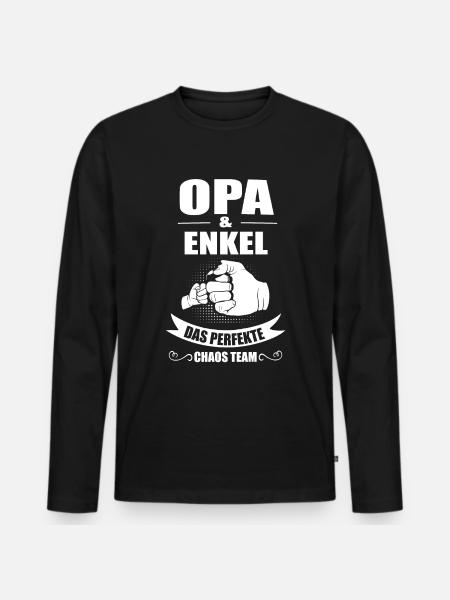 Opa Enkel Das Perfekte Chaos Team Geschenk - Männer Premium Bio Langarmshirt - Schwarz