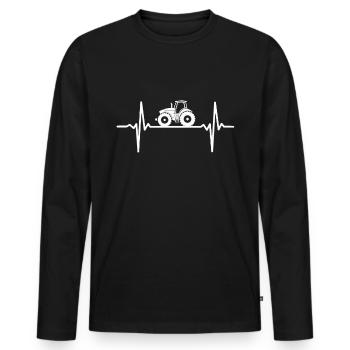 Tracteur agricole - T-shirt manches longues Premium bio Homme - noir - Devant - Nico (187cm)