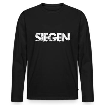 Siegen Skyline - Männer Premium Bio Langarmshirt - Schwarz - Vorne - Nico (187cm)