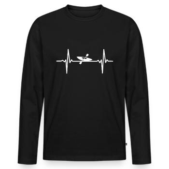 Canoe kayak - Men's Premium Organic Long Sleeve Shirt - black - Front - Nico (187cm)