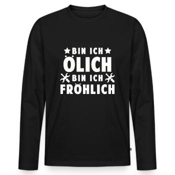 KFZ Mechaniker Mechatroniker Hydrauliker - Männer Premium Bio Langarmshirt - Schwarz - Vorne - Nico (187cm)