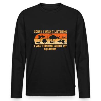 Aquarium fish aquarist vintage retro fish - Men's Premium Organic Long Sleeve Shirt - black - Front - Nico (187cm)